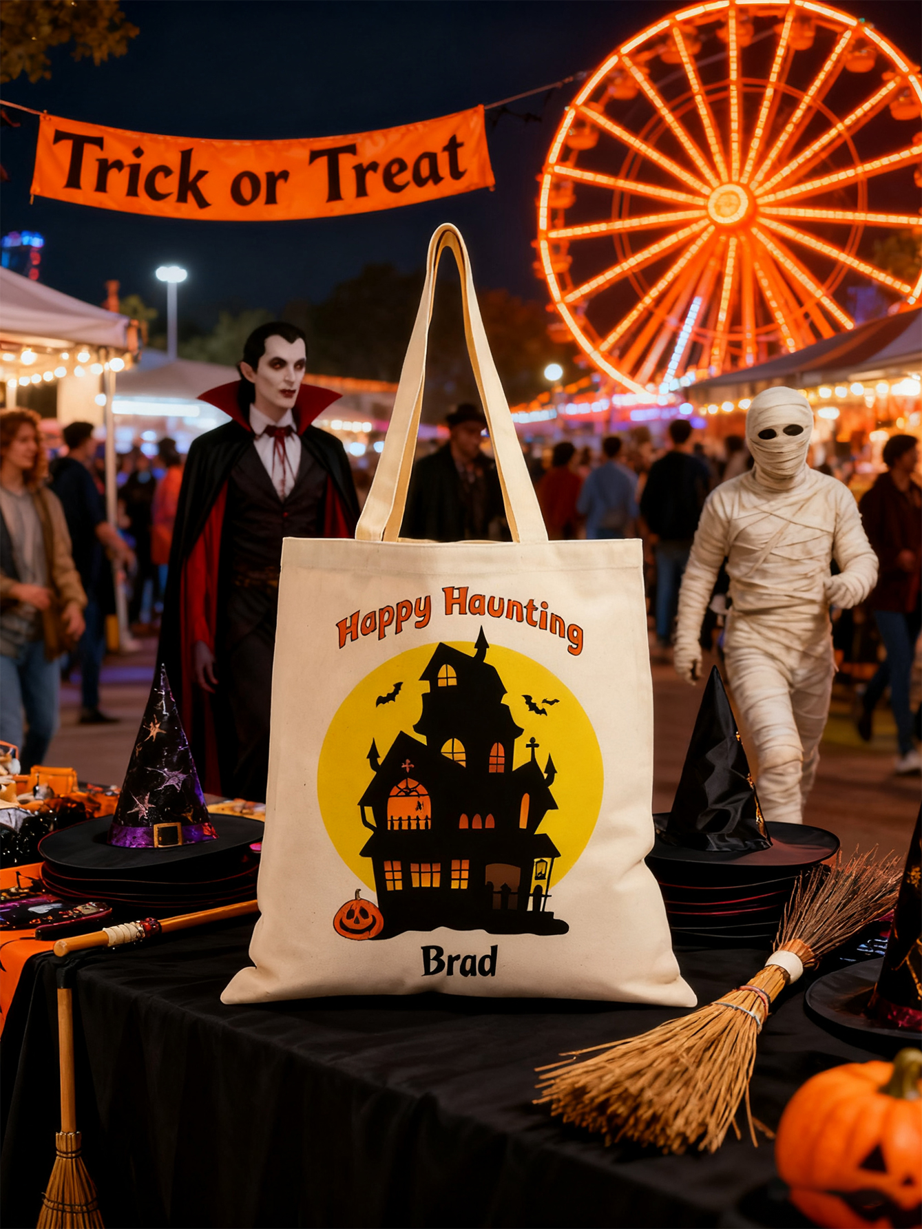 Custom Halloween Castle Candy Tote